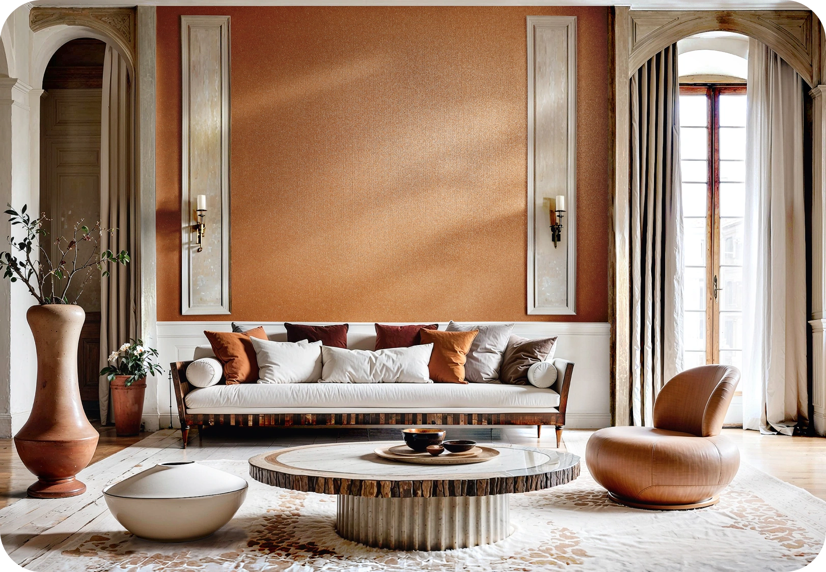 Plain orange texture wallpaper